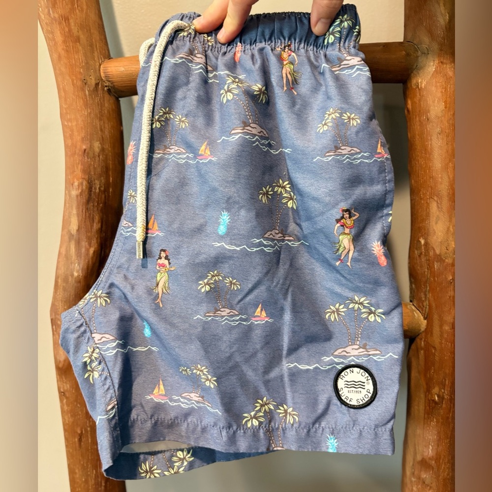 Ron Jon Surf Shop Blue Tropical Shorts